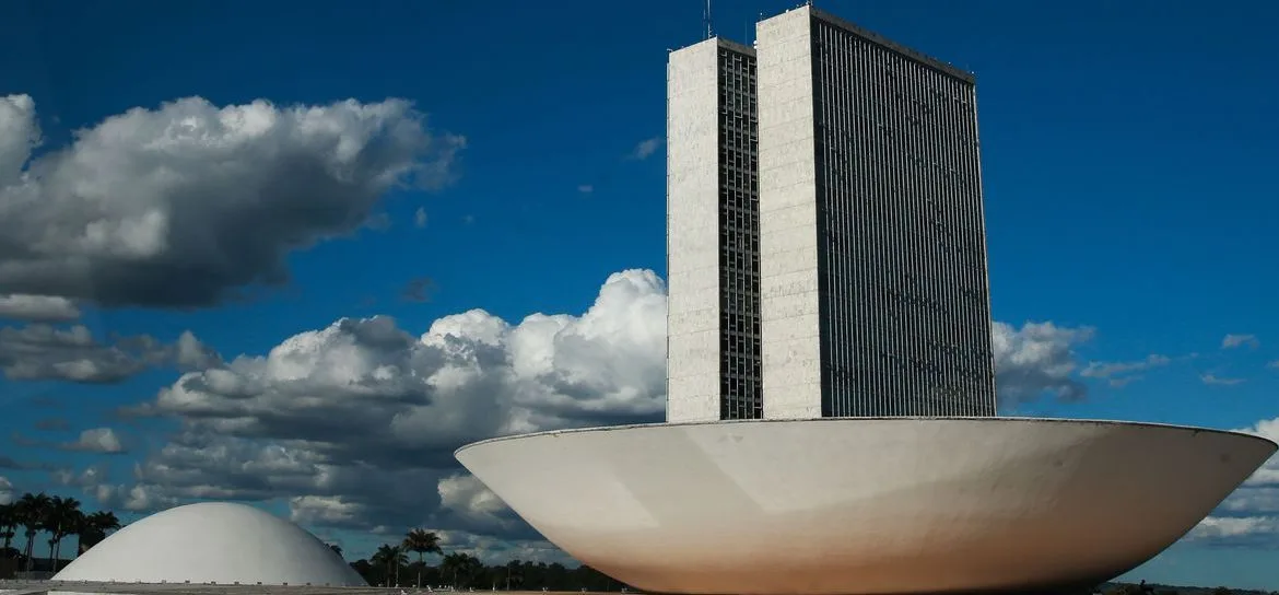 A cúpula menor, voltada para baixo, abriga o Plenário do Senado Federal. A cúpula maior, voltada para cima, abriga o Plenário da Câmara dos Deputados.