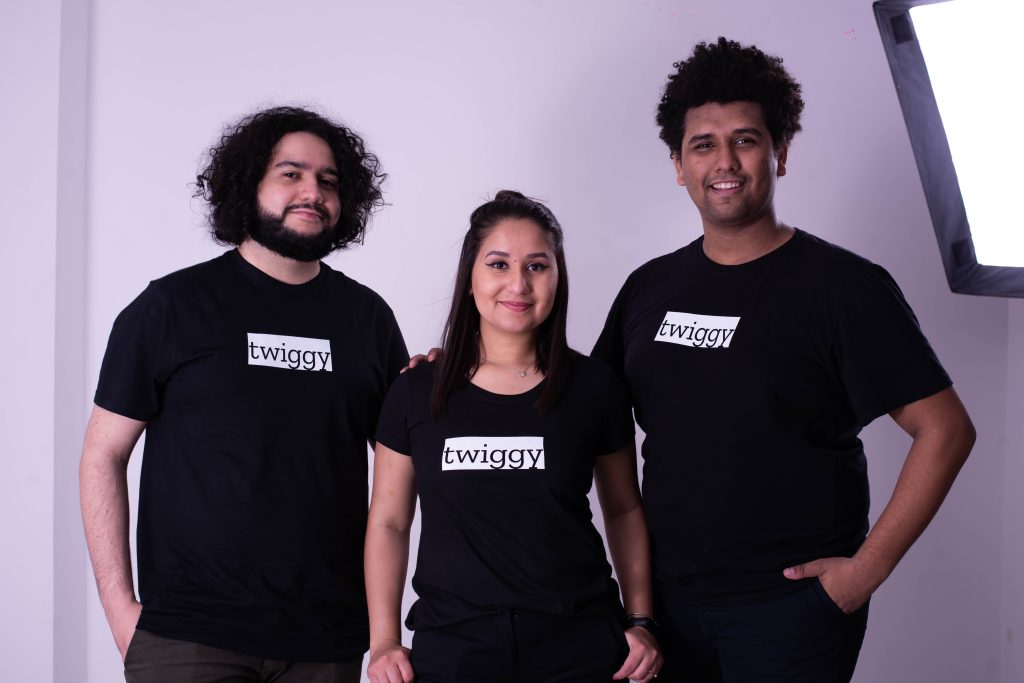 Foto dos fundadores da Twiggi, Murilo Costa, Ariadne Mendes e Ian Oliveira - Startups