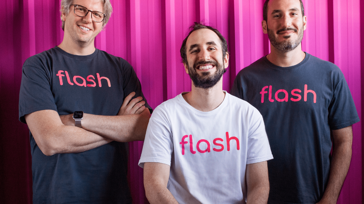 Foto do Salem, Pedro Lane e Guilherme Lane, cofundadores da Flash - Startups