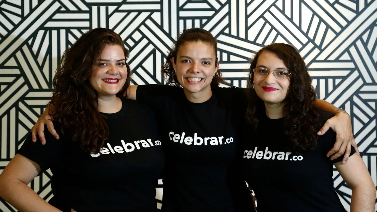 Sócias da Celebrar: Patricia Celia Portes de Almeida (COO), Camila Florentino (CEO) e Monna Cleide Santos (CTO)