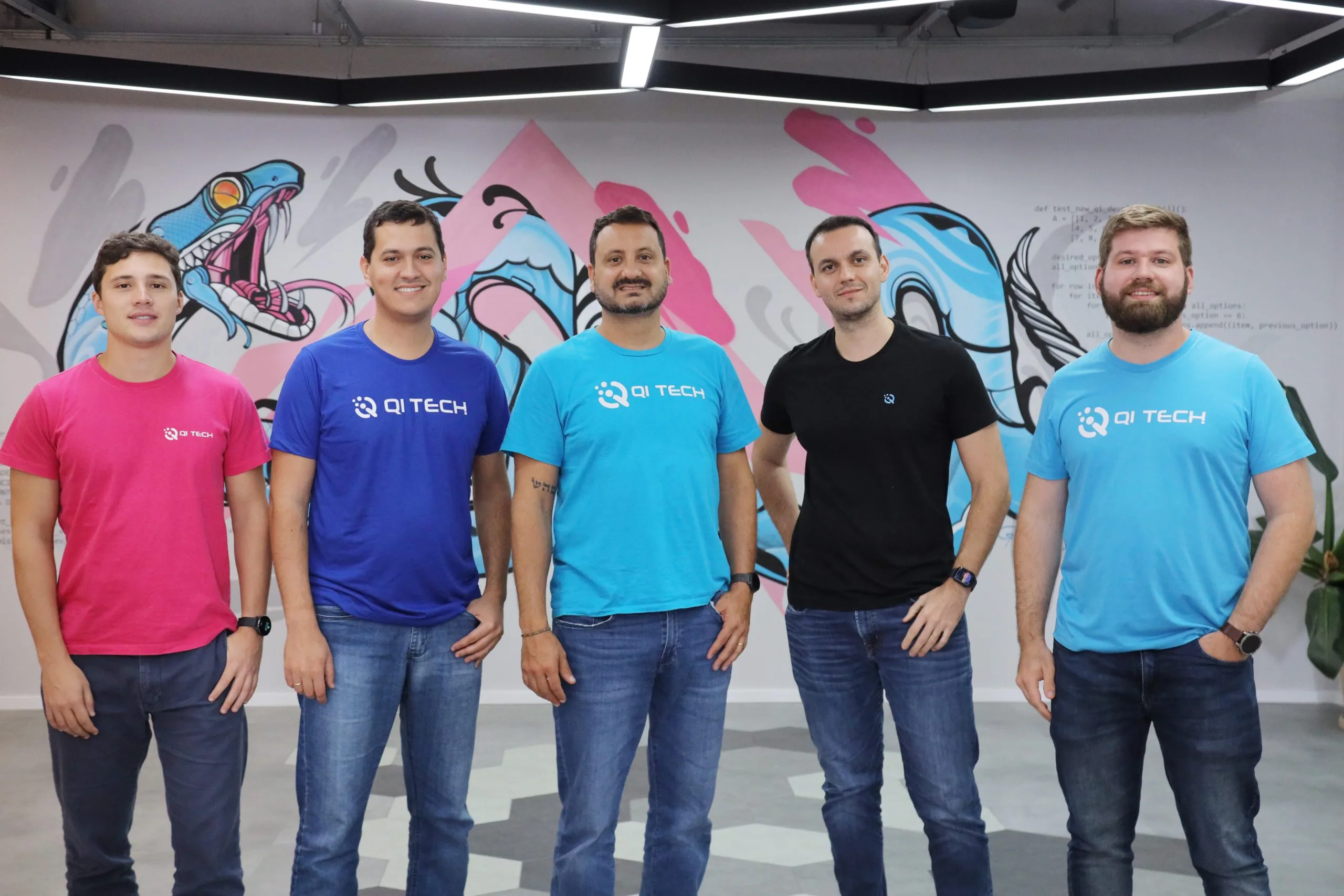 Executivos QI Tech: Marcelo Buosi, Emilio Moreira, Pedro Mac Dowell, Marcelo Bentivoglio e Gabriel Scherer