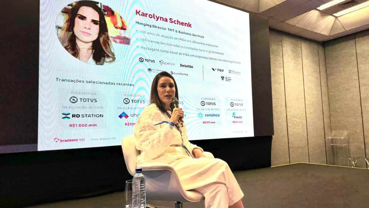 Karolyna Schenck, do Bradesco BBI, durante o Startup Summit 2024